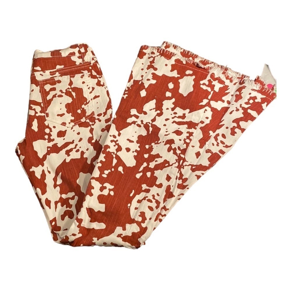 Stylish Red and White Flare Jeans